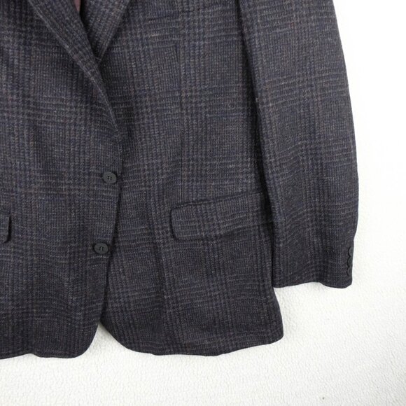 Vintage Blazer Mens 48R Black Gray Gardiner Of Selkirk Two Button Vented 80s 90s - Picture 3 of 16